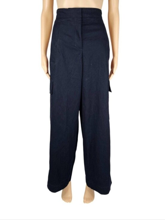 COS Pants - COS | Cropped Wide-Leg Cargo Trousers | Dark Navy Blue | Size 12 | NWOT